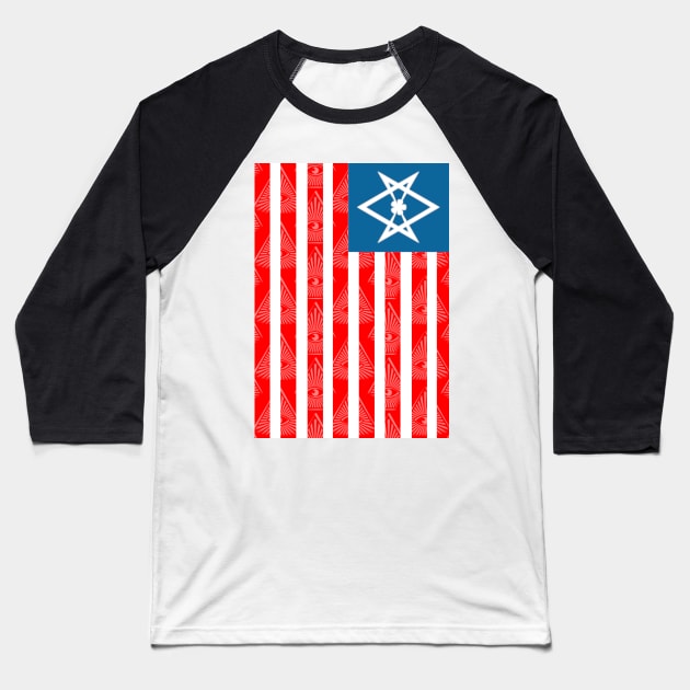 Stars And Stripes - All-Seeing Eye - Unicursal Hexagram. Baseball T-Shirt by OriginalDarkPoetry